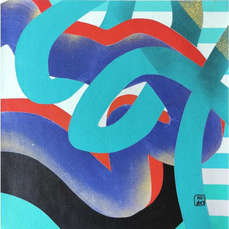 Peinture Interlaced par Neibaf | Tableau Abstrait Paysages Graffiti Acrylique