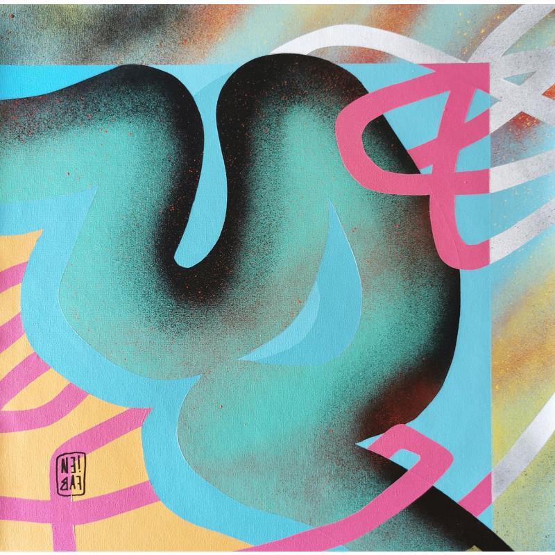 Gemälde Fleuve vert von Neibaf | Gemälde Abstrakt Landschaften Graffiti Acryl