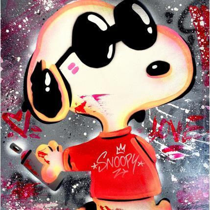 Peinture Snoopy par Lemoine Mael | Tableau Pop-art Graffiti, Posca Icones Pop