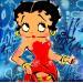 Painting Betty Boop by Lemoine Mael | Painting Pop-art Pop icons Graffiti Posca