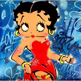 Painting Betty Boop by Lemoine Mael | Painting Street art Graffiti, Posca Pop icons