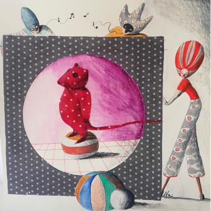 Painting Lo spettacolo del topino di pezza by Nai | Painting Surrealism