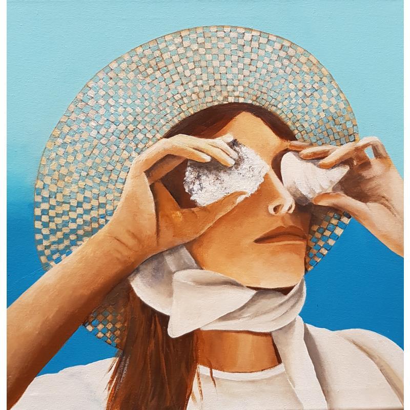 Peinture Les yeux coquillage  par Sie Evelyne | Tableau Figuratif Scènes de vie Acrylique