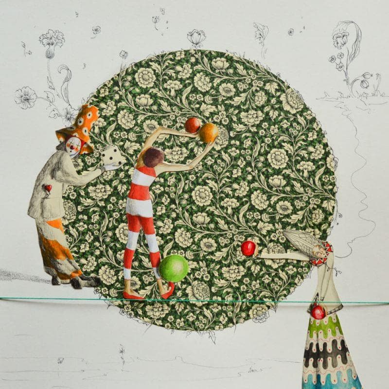 Painting Di la dal cerchio by Nai | Painting Surrealism