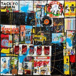 Peinture The Two Giants par Costa Sophie | Tableau Pop-art Acrylique, Collage, Posca Icones Pop