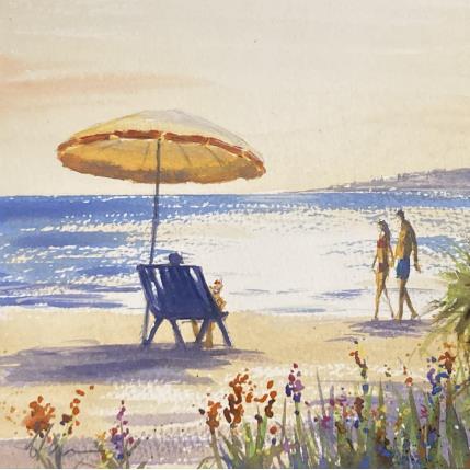 Peinture La Plage par Jones Henry | Tableau Figuratif Aquarelle Paysages, Urbain