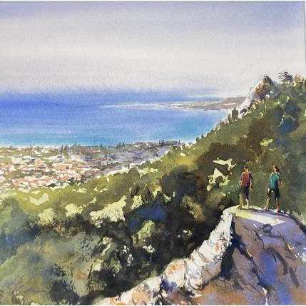 Peinture La Côte de Toulon par Jones Henry | Tableau Figuratif Aquarelle Paysages, Urbain
