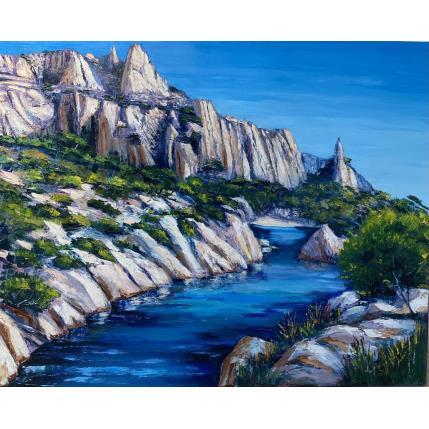 Painting Calanque de Sugiton by Degabriel Véronique | Painting Figurative Oil Landscapes, Marine, Nature