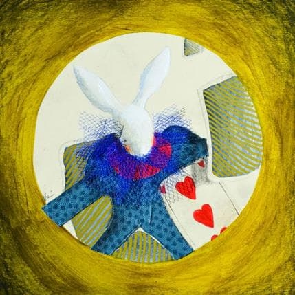 Painting Le lapin iu by Nai | Painting Naive art Acrylic Life style