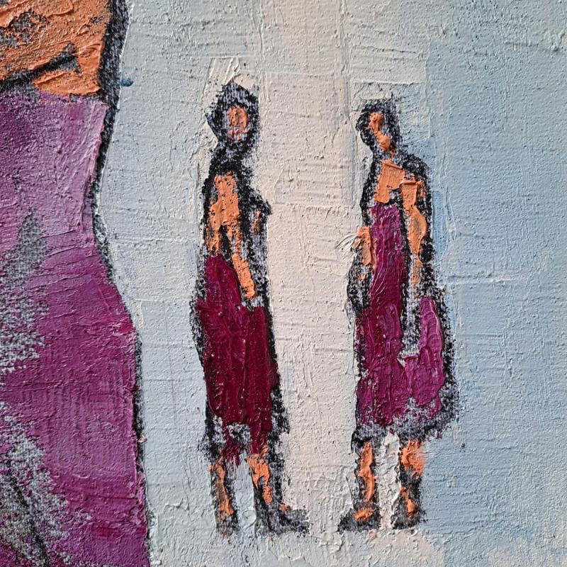 Painting Duo mauve by Malfreyt Corinne | Painting Figurative Life style Nude Oil