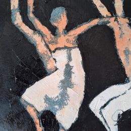 Painting Ensemble la nuit by Malfreyt Corinne | Painting Figurative Oil Black & White, Life style, Nude, Pop icons