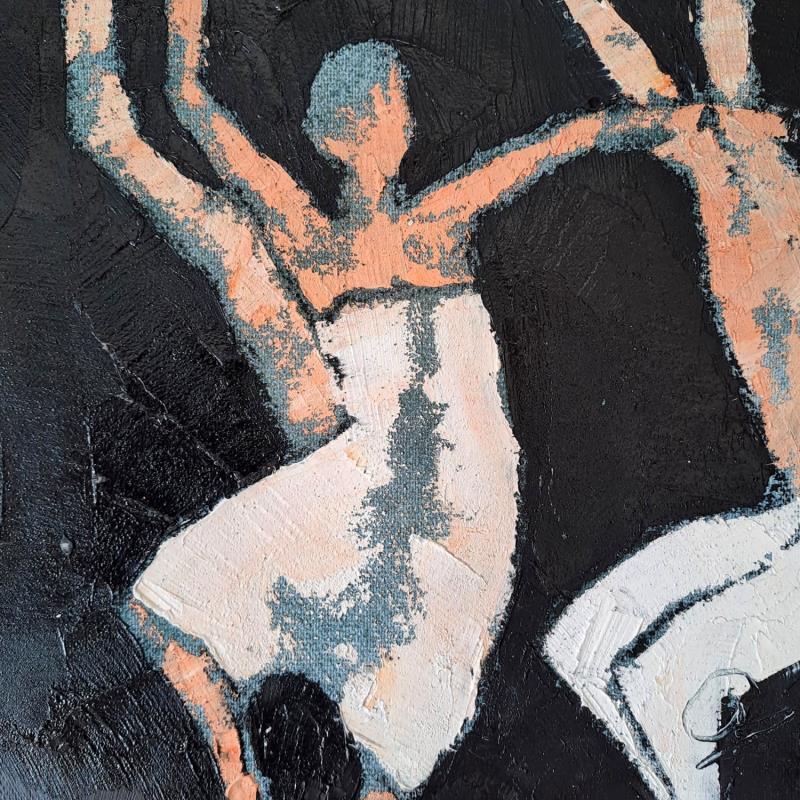 Painting Ensemble la nuit by Malfreyt Corinne | Painting Figurative Life style Nude Black & White Oil