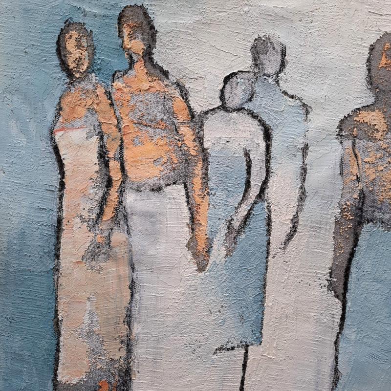 Gemälde Attente von Malfreyt Corinne | Gemälde Figurativ Alltagsszenen Akt Öl