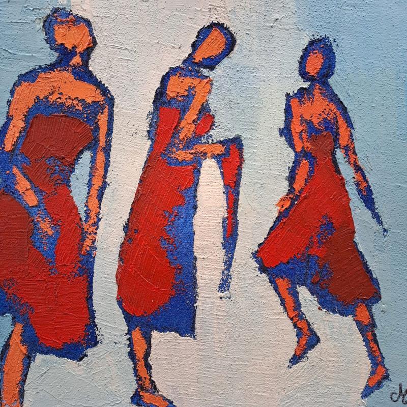 Peinture Le foulard rouge par Malfreyt Corinne | Tableau Figuratif Scènes de vie Nu Huile