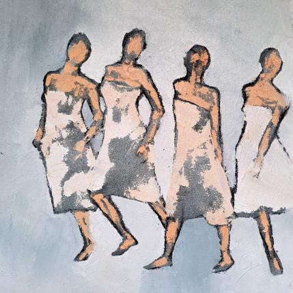 Peinture Le cortège blanc par Malfreyt Corinne | Tableau Figuratif Huile nu, scènes de vie