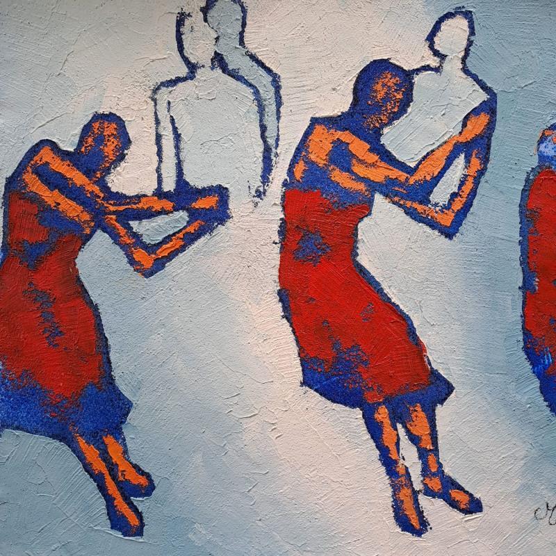 Peinture La vague rouge par Malfreyt Corinne | Tableau Figuratif Scènes de vie Nu Huile