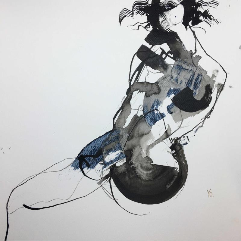 Painting Surprends moi by YO | Painting Figurative Nude Ink