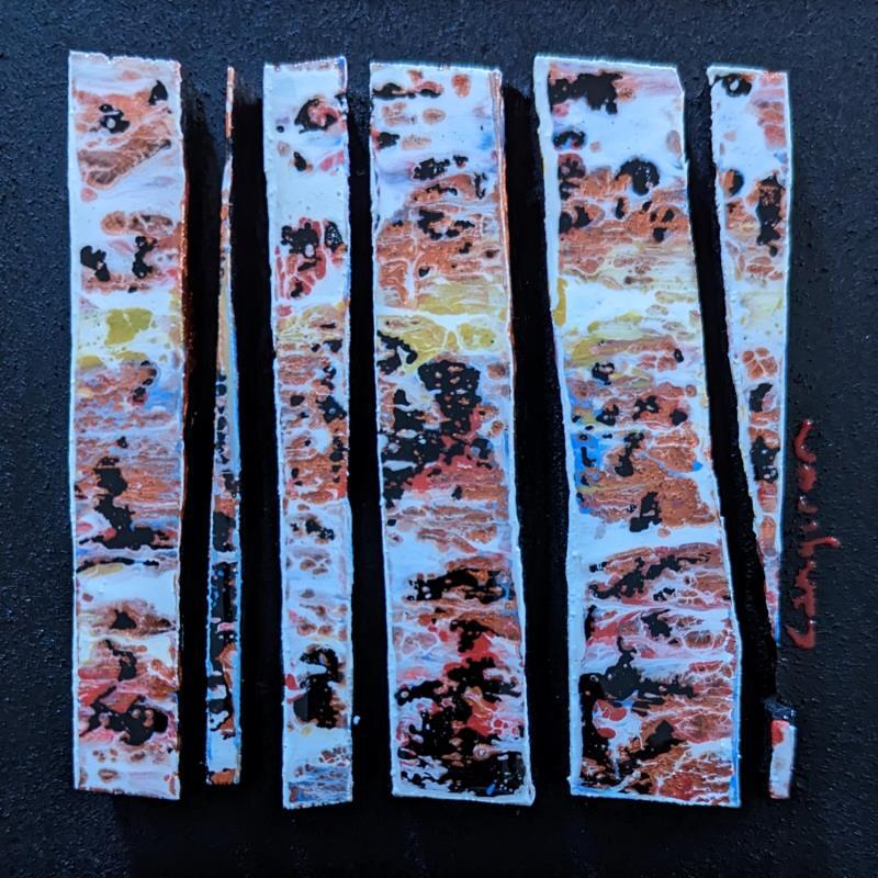 Gemälde bc6 impression blanc cuivre von Langeron Luc | Gemälde Abstrakt Holz Acryl Harz