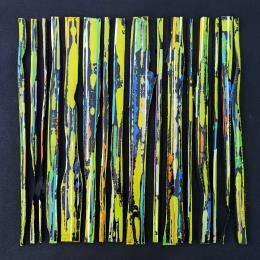 Peinture bc street flore par Langeron Luc | Tableau Abstrait Acrylique, Bois, Résine