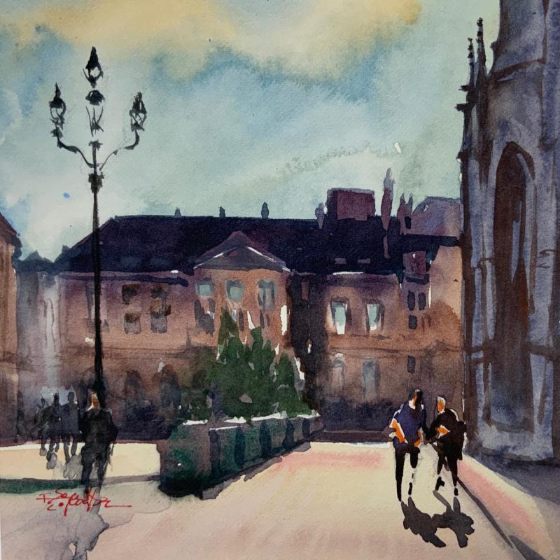 Painting T’as vu ça ! by Seruch Capouillez Isabelle | Painting Figurative Urban Watercolor