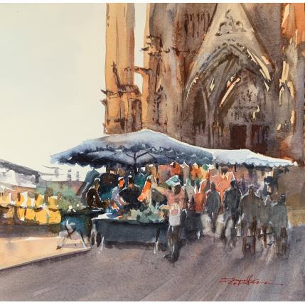 Gemälde J’achète von Seruch Capouillez Isabelle | Gemälde Figurativ Aquarell Pop-Ikonen, Urban