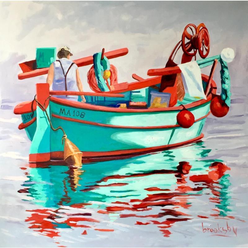 Pintura le pécheur, Marseille por Brooksby | Pintura Figurativo Marine Life style Aceite