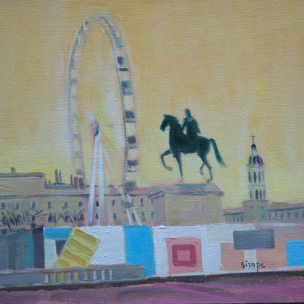 Painting Grande roue de la place Bellecour - Lyon by Sirope Rémy | Painting Figurative Oil Landscapes, Pop icons, Urban