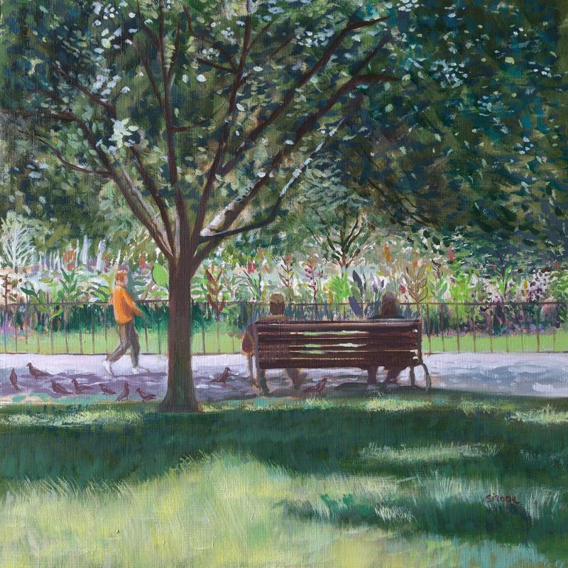 Peinture Pause contemplative par Sirope Rémy | Tableau Impressionnisme Nature Scènes de vie Huile