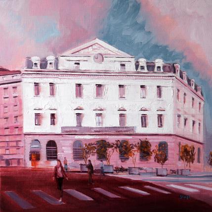 Painting Gare de Saint Paul - Lyon by Sirope Rémy | Painting Figurative Cardboard, Oil Architecture, Life style