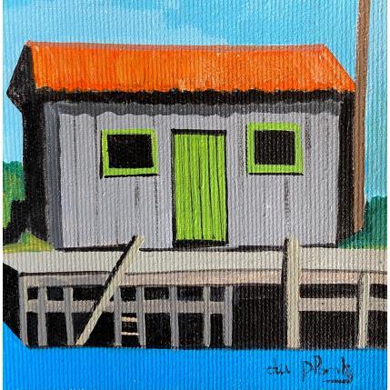 Pintura Cabane Grise por Du Planty Anne | Pintura Figurativo Acrílico Marine, Urbano