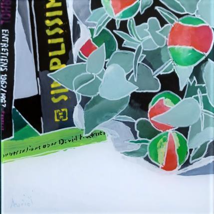 Gemälde David a porté des pivoines von Auriol Philippe | Gemälde Figurativ Acryl, Plexiglas Stillleben