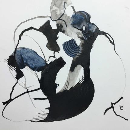 Painting j'attends by YO | Painting Figurative Ink Nude, Pop icons