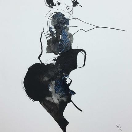 Peinture sous ton étoile 1 par YO | Tableau Figuratif Encre Nu