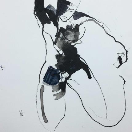 Painting sous ton étoile 2 by YO | Painting Figurative Ink Nude