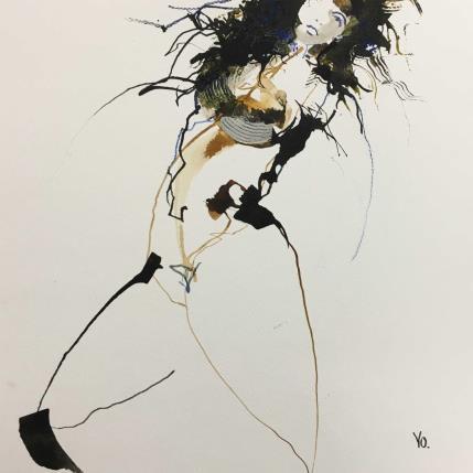 Peinture Avant que tu m'oublies par YO | Tableau Figuratif Encre Nu