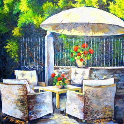 Painting LOURMARIN AU SOLEIL by Laura Rose | Painting Figurative Oil Landscapes, Life style