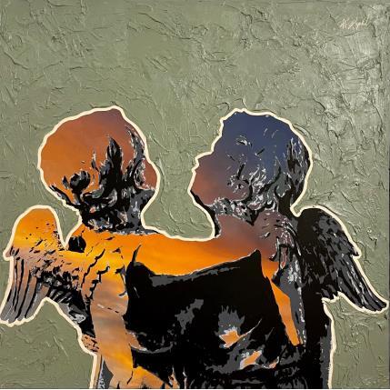 Painting 20H42 by André Raphaël | Painting Raw art Acrylic Landscapes, Life style, Portrait