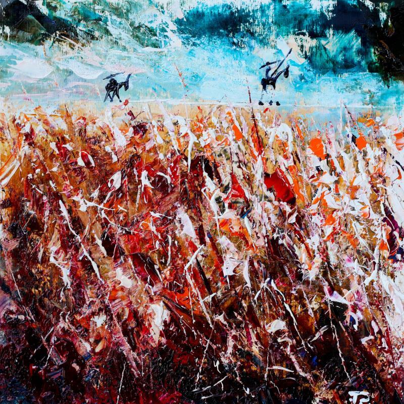 Painting Don Quichotte sur la ligne #1 by Reymond Pierre | Painting Figurative Landscapes Life style Oil