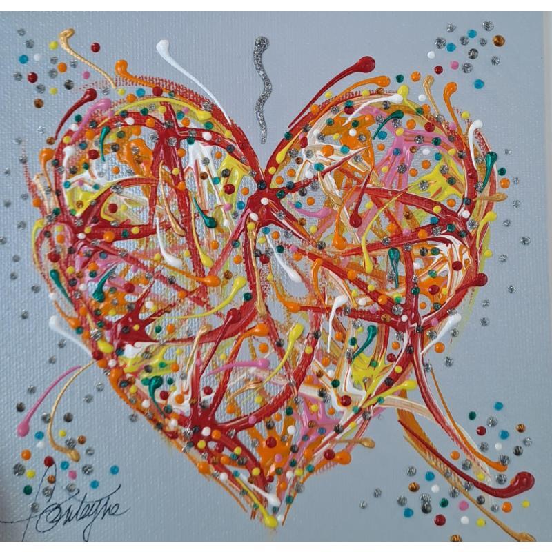 Gemälde Un coeur à recevoir à Dijon von Fonteyne David | Gemälde Figurativ Minimalistisch Acryl