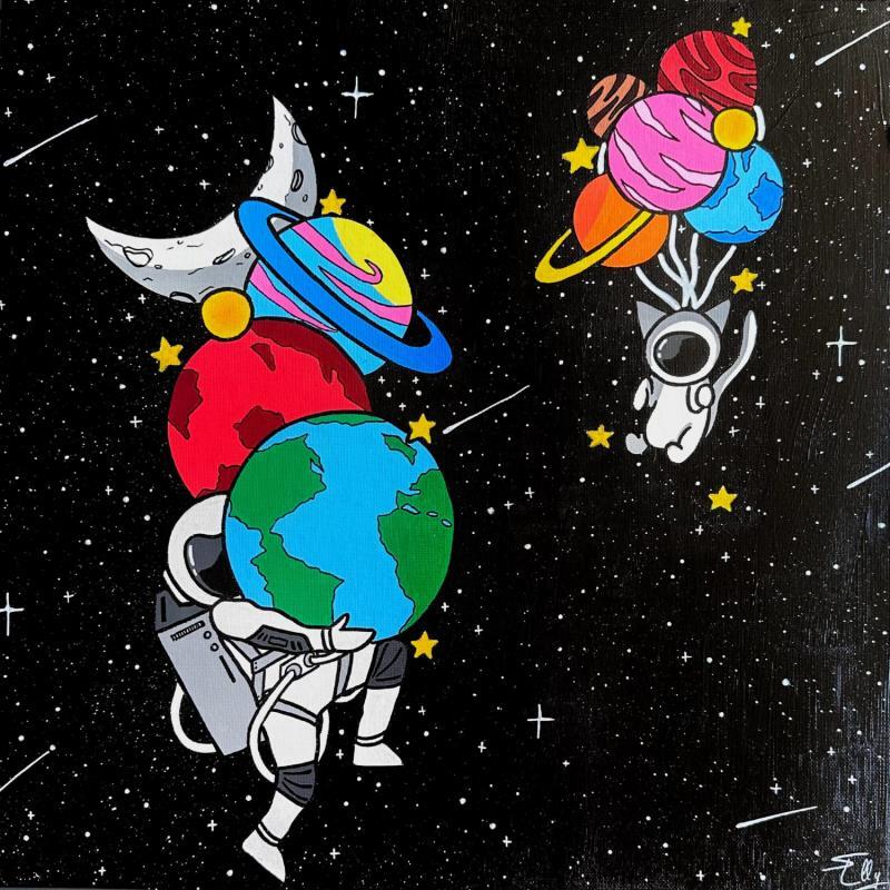 Peinture Too heavy par Elly | Tableau Pop-art Scènes de vie Acrylique Posca