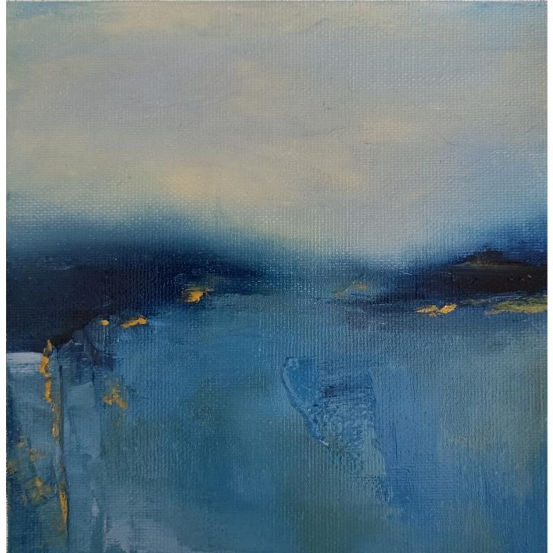 Peinture Marine bleu et or par Chebrou de Lespinats Nadine | Tableau Abstrait Marine Huile