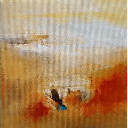 Peinture Marine - Estran Orange par Chebrou de Lespinats Nadine | Tableau Abstrait Huile Marine