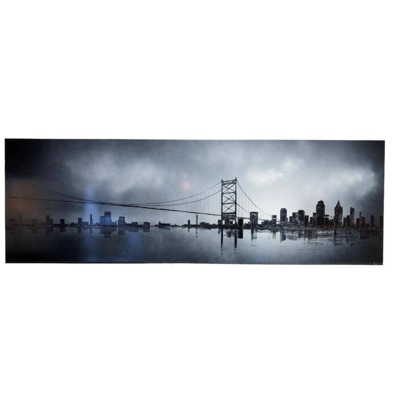 Peinture Skyline par Rey Julien | Tableau Figuratif Urbain Carton Acrylique