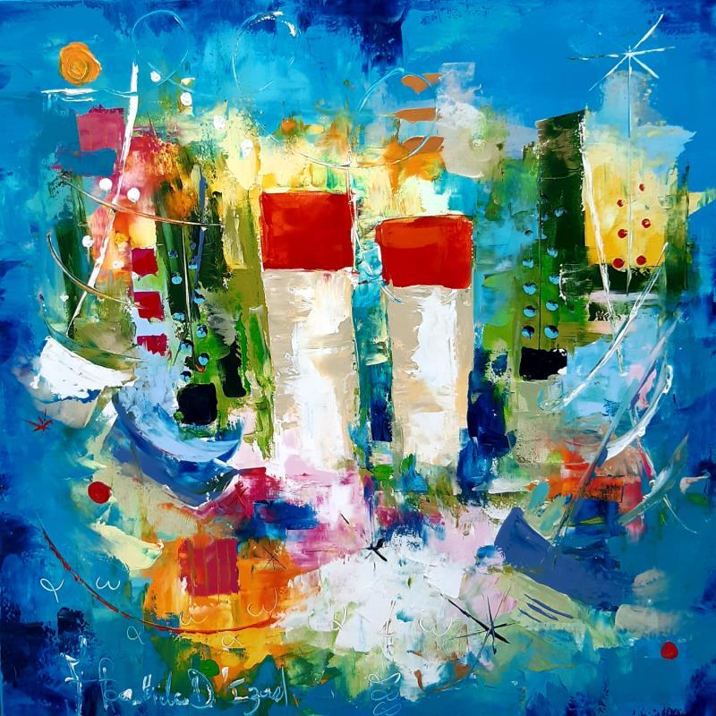 Peinture Escapade avec toi par Bastide d´Izard Armelle | Tableau Abstrait Marine Huile