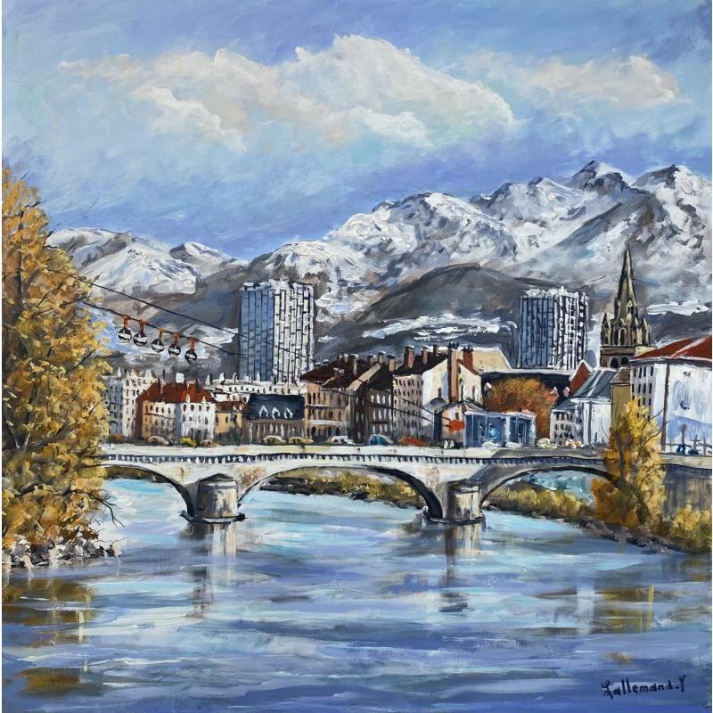 Gemälde GRENOBLE von Lallemand Yves | Gemälde Figurativ Urban Öl Acryl