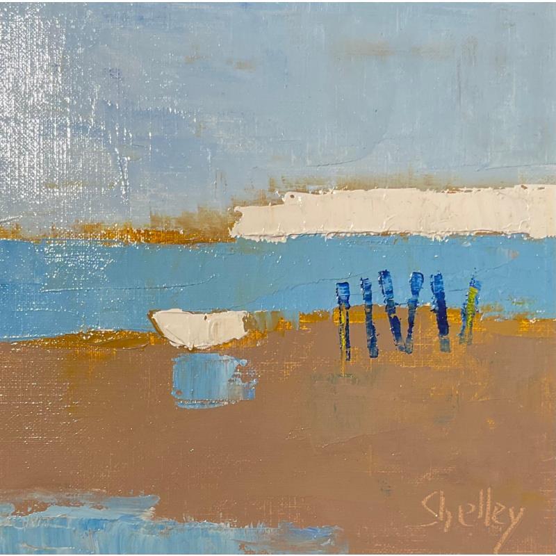 Peinture Lagon par Shelley | Tableau Abstrait Huile