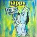 Painting Droopy « I am so happy » by Kikayou | Painting Pop-art Pop icons Graffiti Acrylic Posca