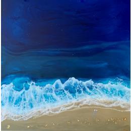 Painting Hold my hand by Aurélie Lafourcade painter | Painting Figurative Acrylic, Resin Landscapes, Marine, Minimalist