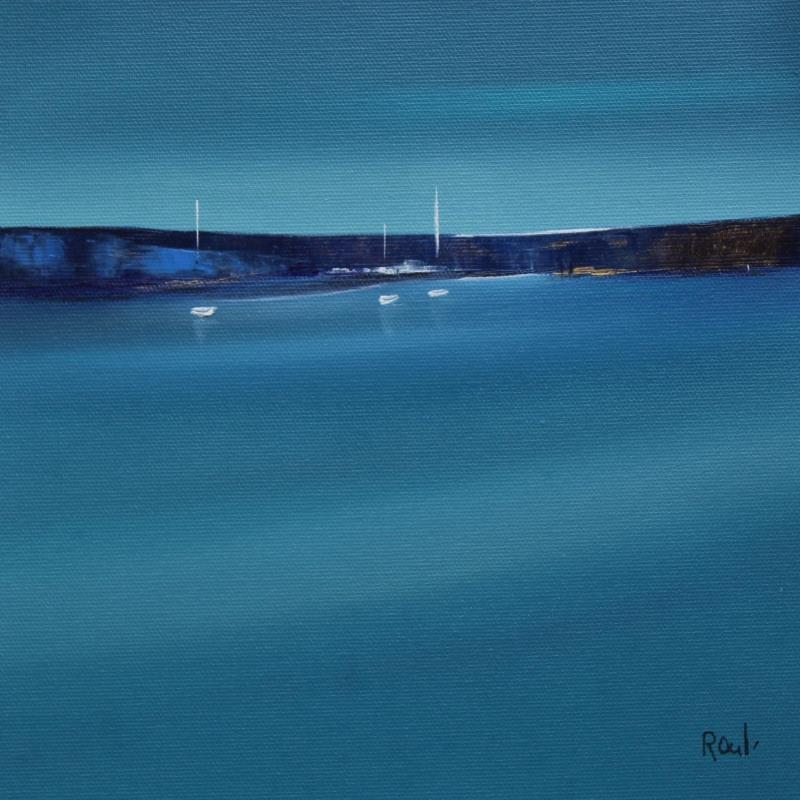 Painting Symphonie azur 50 by Roussel Marie-Ange et Fanny | Painting Figurative Marine Oil