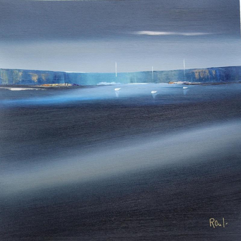 Painting Horizon marin 50 by Roussel Marie-Ange et Fanny | Painting Figurative Marine Oil